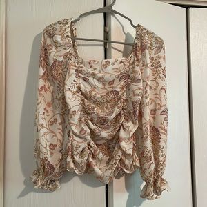 Rose + Olive Floral Top